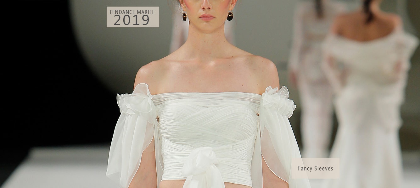 robe de mariée manches bouffantes 2019