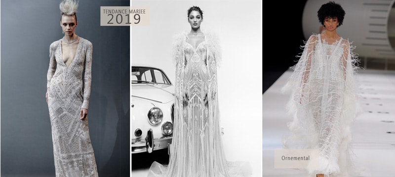 robe de mariée à perles et paillettes 2019