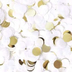 l confettis papier de soie blanc or