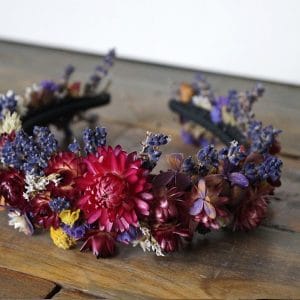 couronne fleurs sechees multicolore