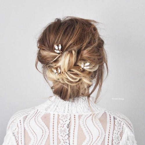 chignon de mariee avec pic cheveux