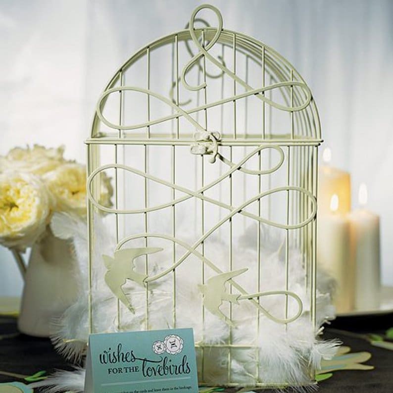 urne de mariage cage a oiseaux