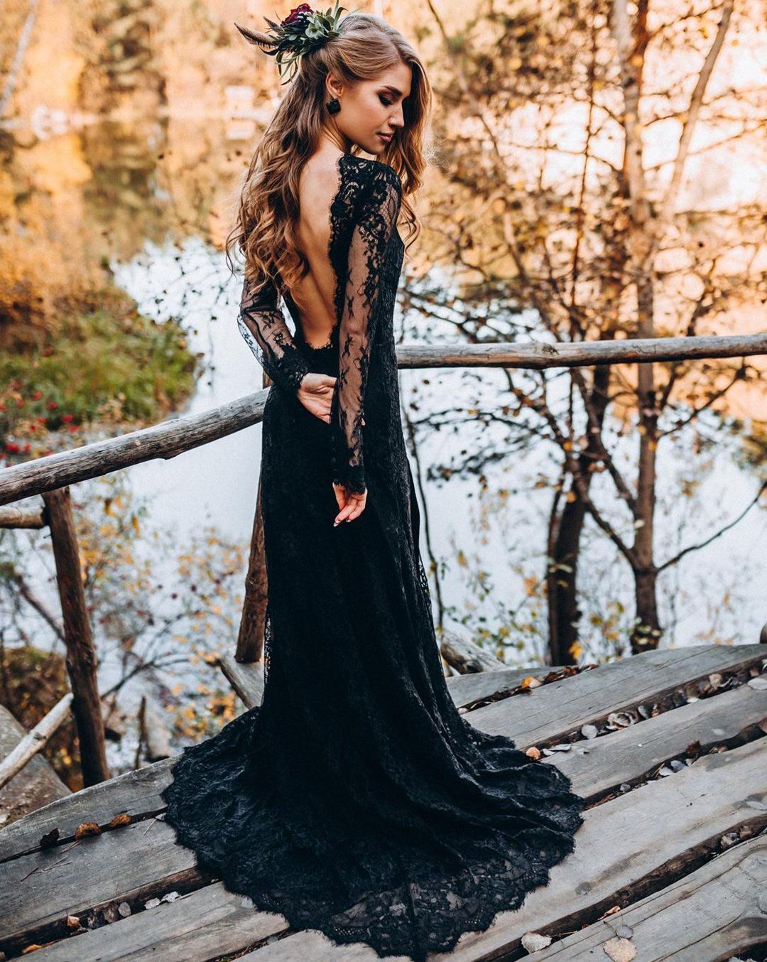 Robe de mariée noire  