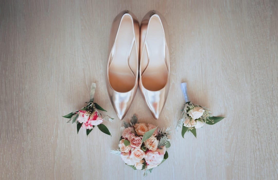 golden wedding shoes