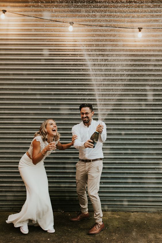 Une bouteille de champagneshooting photo mariage
